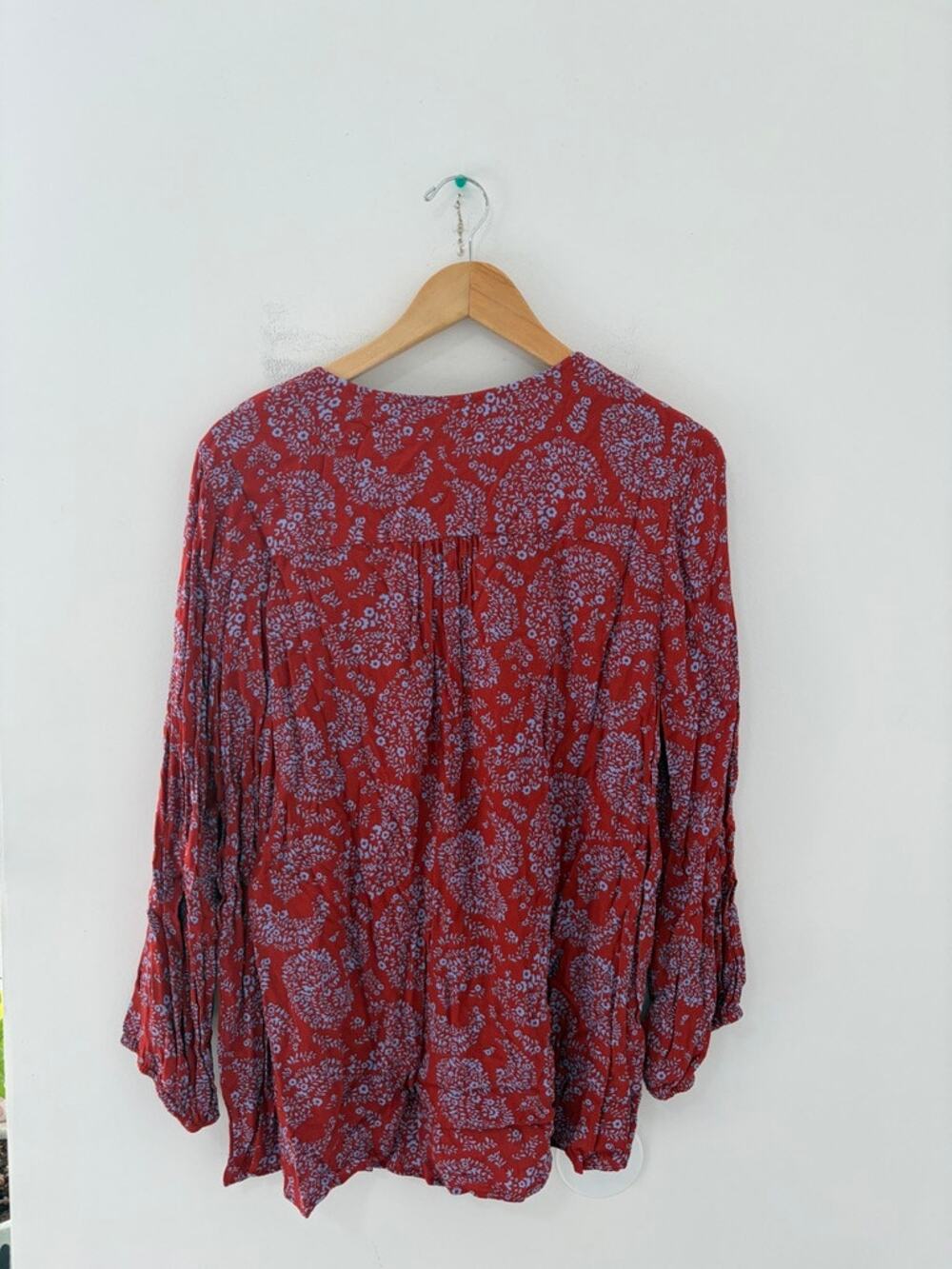NEW Skies are Blue Padenia Burnt Orange Long Sleeve Blouse Size Large